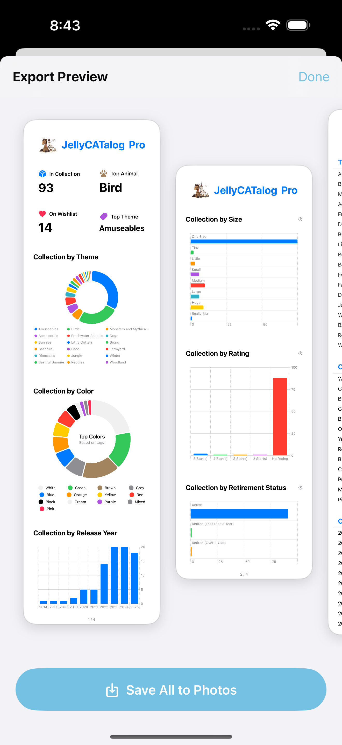 App Insights screen with charts